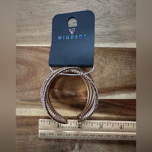 Windsor Gold Rhinestone Wire Cuff - Picture 2 of 6